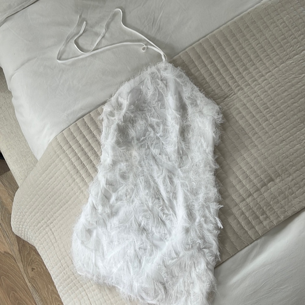 Josefine HJ x NA-KD Halterneck Mini Feather Dress